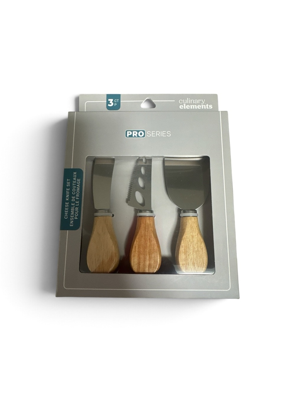Culinary Elements Pro Series 3-Piece Cheese Knife Set - Natural Wood